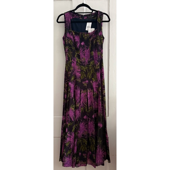 Oscar de la Renta Chrysanthemum Floral Midi Dress - Picture 5 of 12